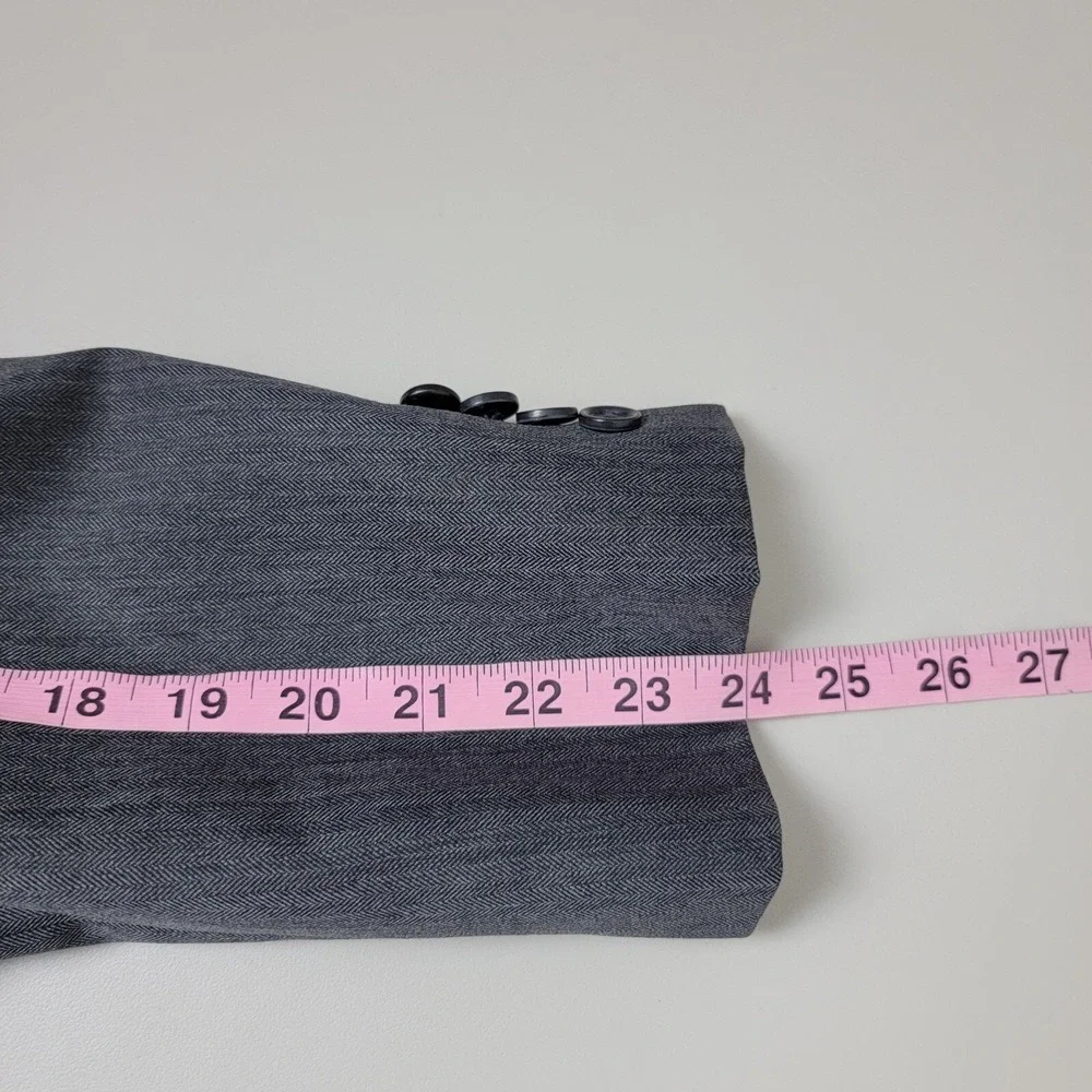 J Crew Ludlow Blazer Jacket Single Breasted Mens 40R Gray Double Vented Collared